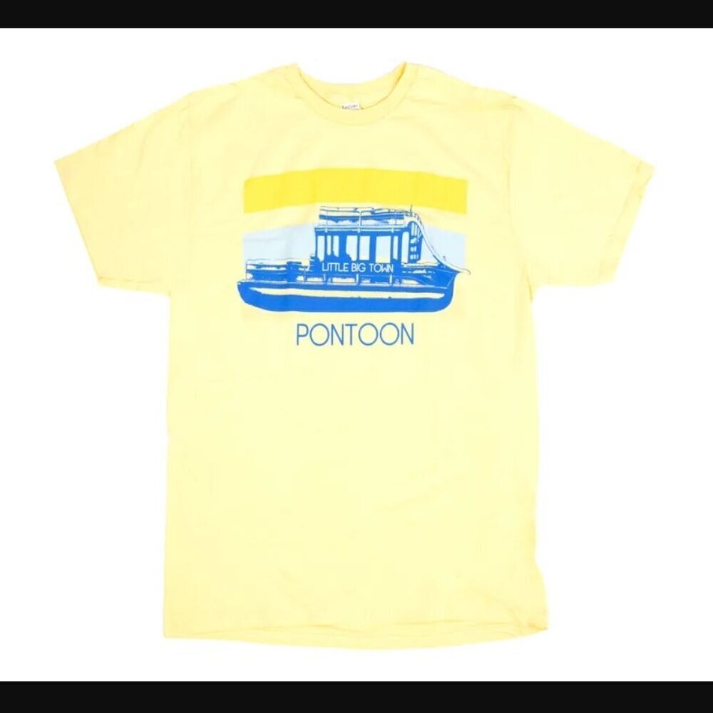 Little Big Town "Pontoon" Yellow Short Sleeve T-Shirt Top Unisex XL